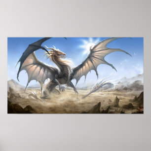 Affiche dragon blanc