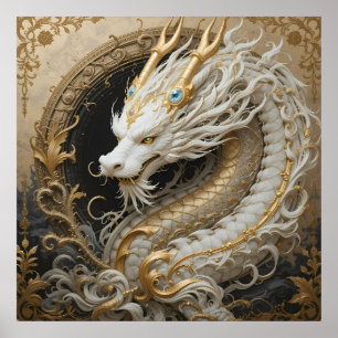 Affiche Dragon blanc