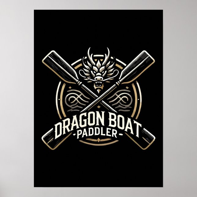 Affiche Dragon Boat Paddler, Dragon Boat Racing Motivation (Devant)