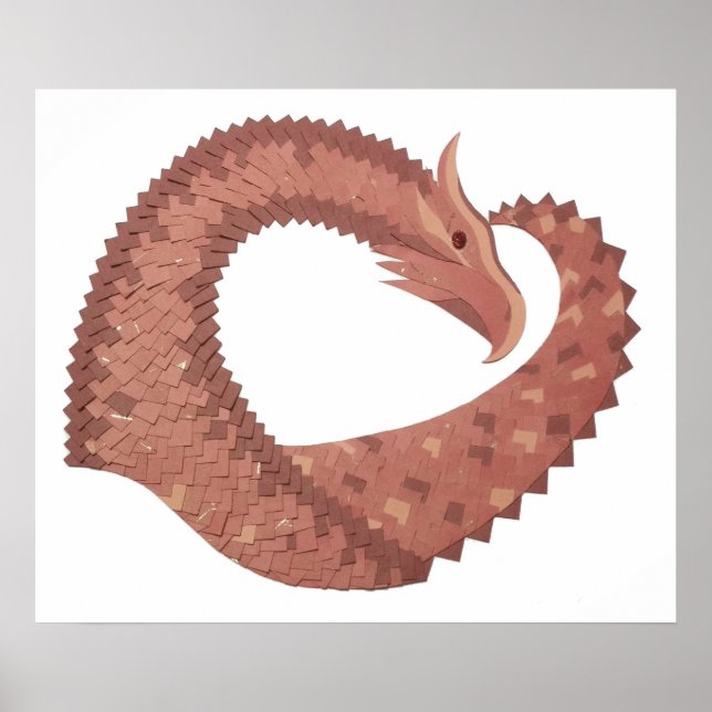 Affiche Dragon cardiaque Brown en blanc (Devant)