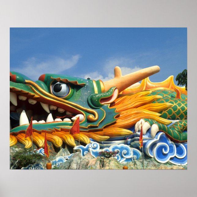 Affiche Dragon célèbre à Haw Par Villa à Singapour Asie (Devant)