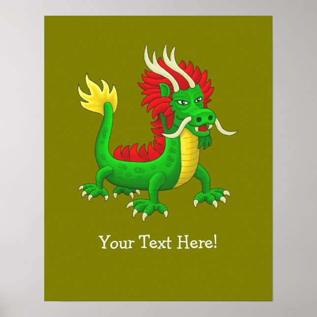 Affiche Dragon Chinois Coloré (Devant)