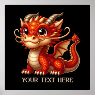 Affiche dragon chinois cool ajouter un texte
