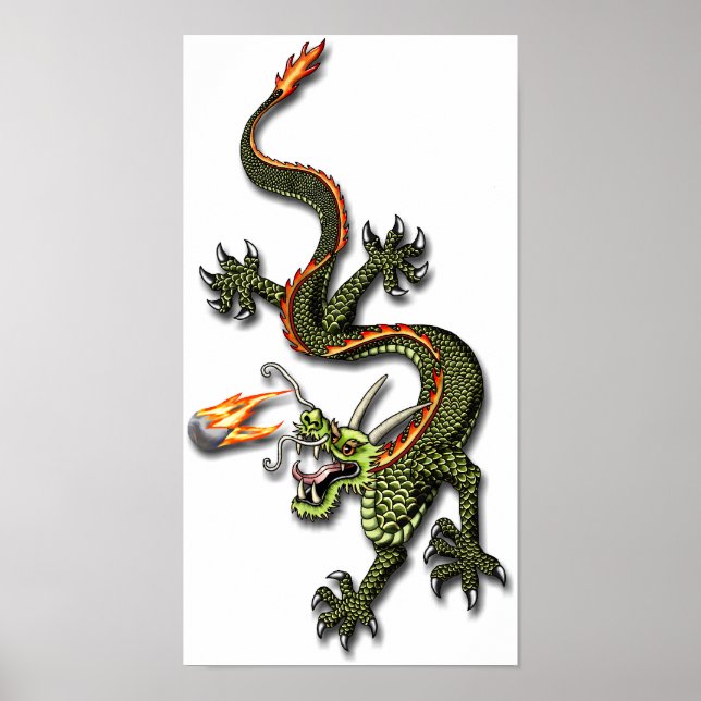 Affiche Dragon chinois et Pearl (Devant)