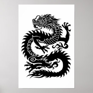 Affiche Dragon chinois traditionnel