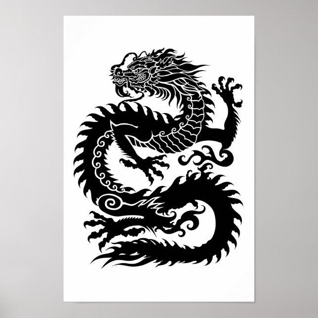 Affiche Dragon chinois traditionnel (Devant)
