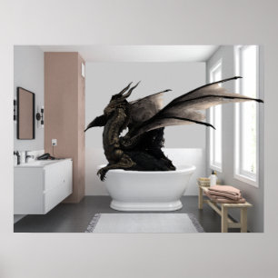 Affiche Dragon dans la baignoire