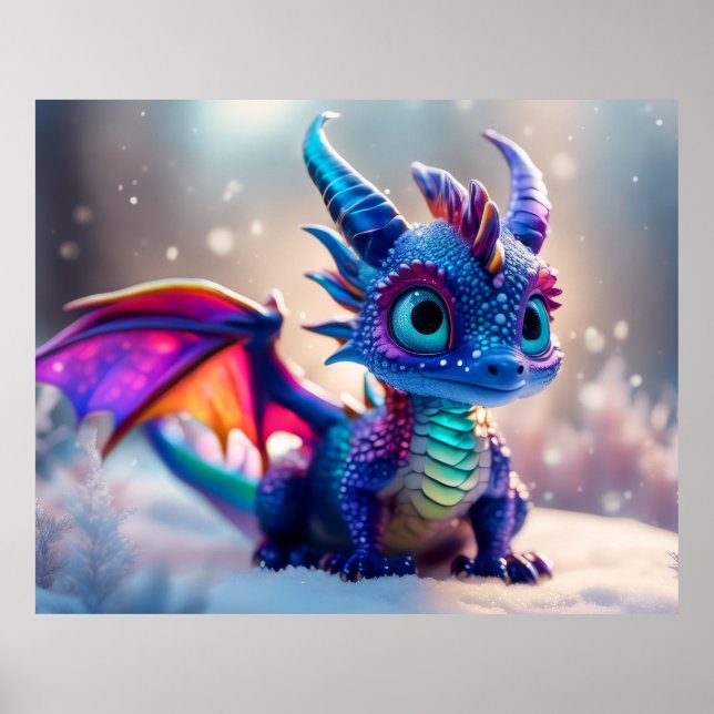 Affiche Dragon dans la neige. (Devant)