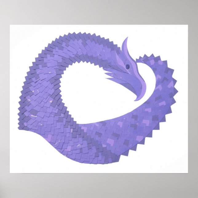Affiche Dragon de coeur périphérique sur blanc (Devant)