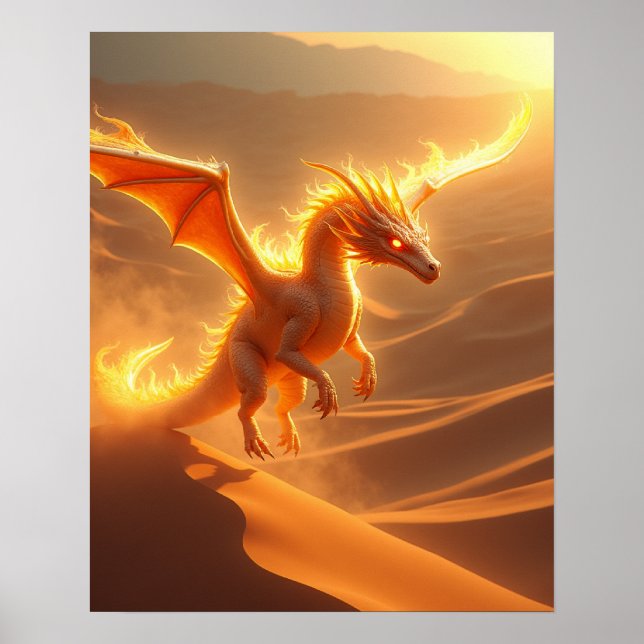 Affiche Dragon de Feu Désert en Flammes (Devant)