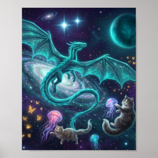 Affiche dragon en vol
