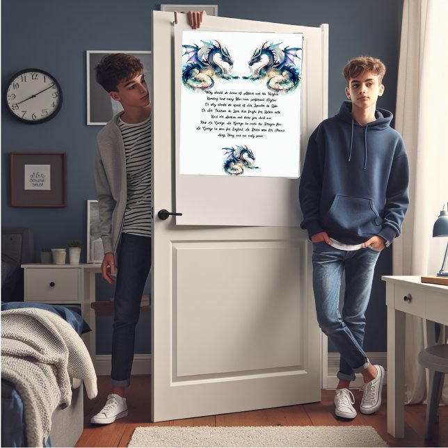 Affiche Dragon et St. George (Dragons poster for the teen in your life.)