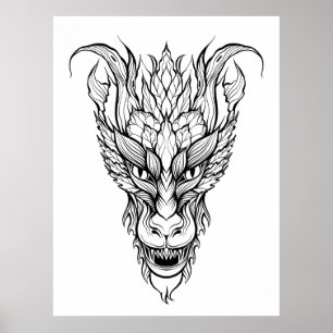Affiche Dragon feuille