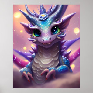 Affiche Dragon fille bleue