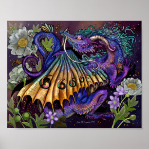 Affiche Dragon floral