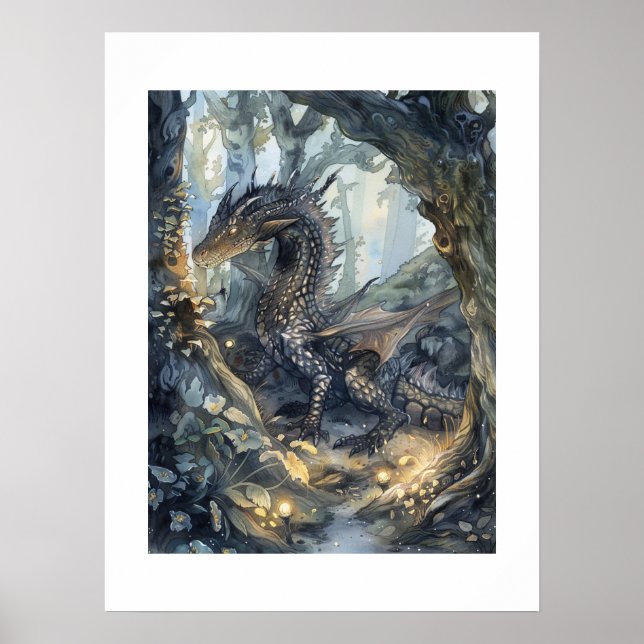 Affiche Dragon forestier enchanté (Devant)