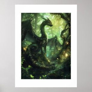 Affiche Dragon forestier enchanté