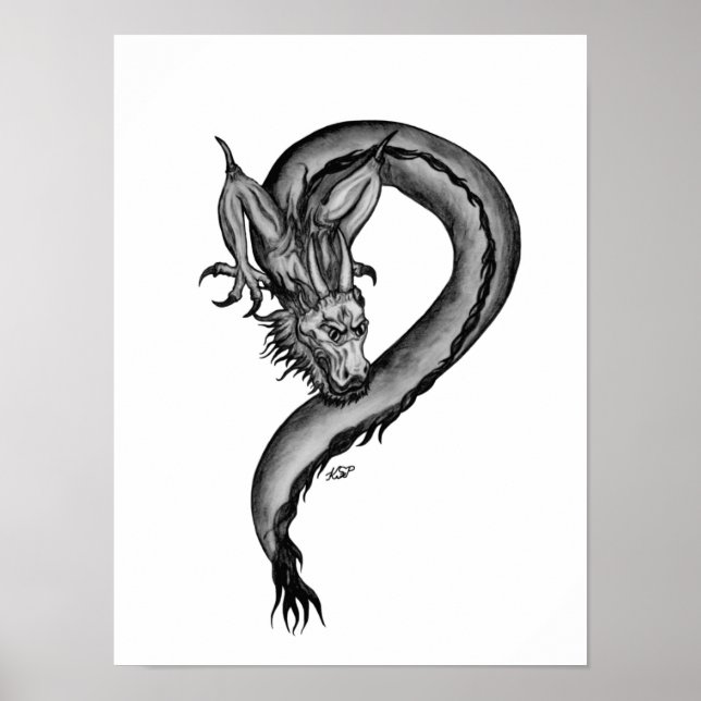 Affiche Dragon in Tattoo Style (Devant)
