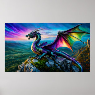 Affiche Dragon Iridescente Garde Sa Terre