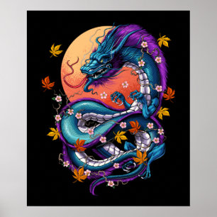 Affiche Dragon japonais