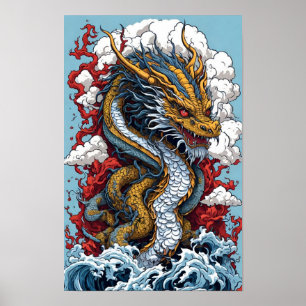 Affiche Dragon japonais