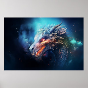 Affiche Dragon Légendaire Créature Fantastique Mur Art