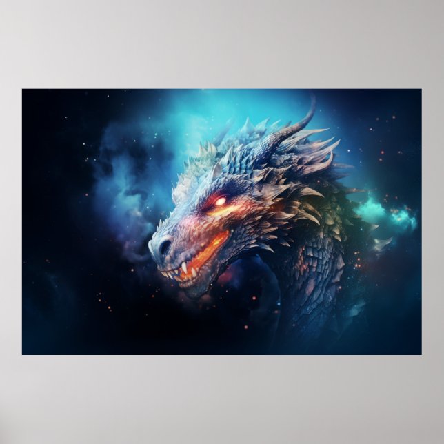 Affiche Dragon Légendaire Créature Fantastique Mur Art (Devant)