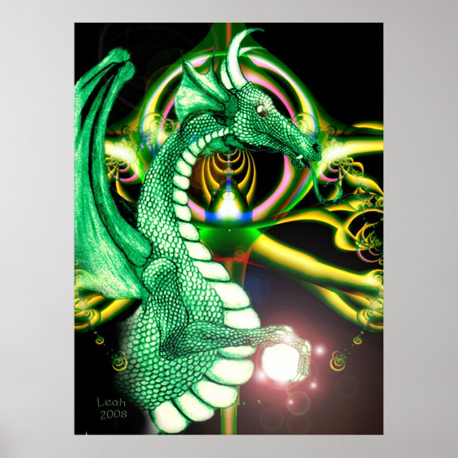 Affiche ~Dragon Lore~ Dragon Vert Magique (Devant)
