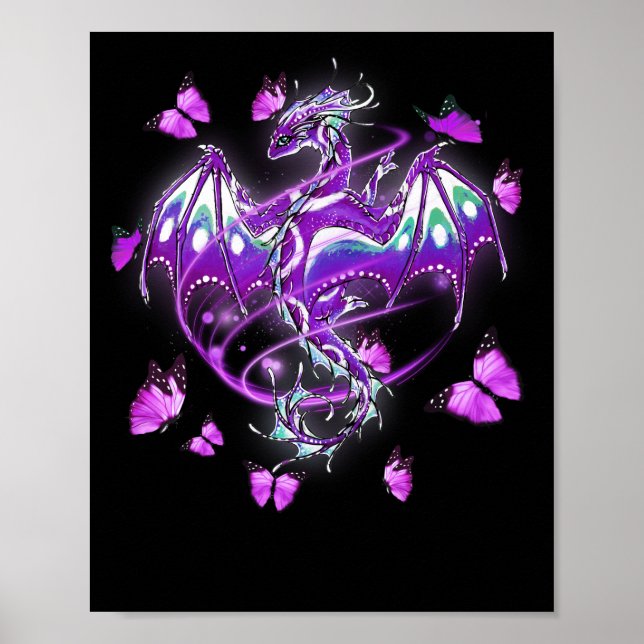 Affiche Dragon Magique Papillon pourpre (Devant)