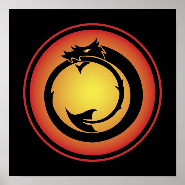 Affiche Dragon orange jaune Ouroboros (Devant)