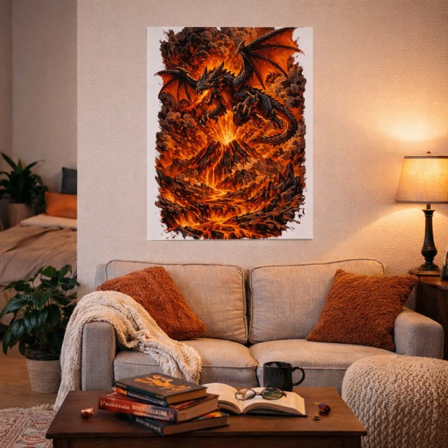 Affiche Dragon Over Volcanic Realm (Créateur téléchargé)
