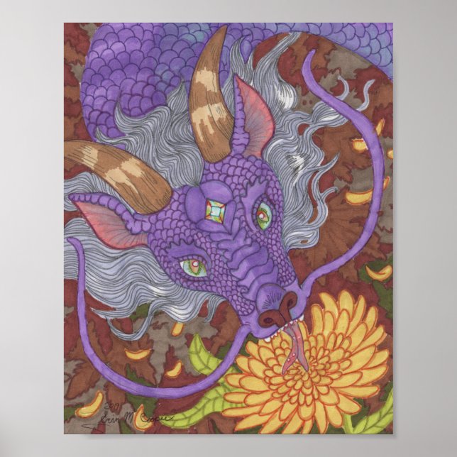 Affiche Dragon pourpre en fleur (Devant)
