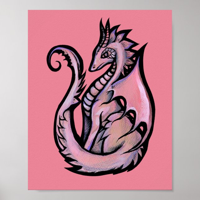 Affiche Dragon rose (Devant)