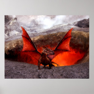 Affiche Dragon rouge