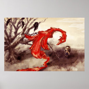 Affiche Dragon rouge