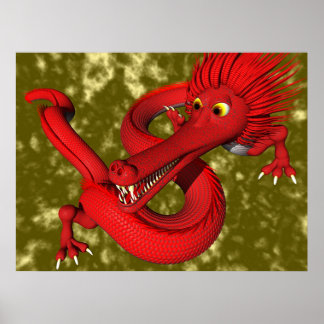 Affiche Dragon rouge (grande taille)