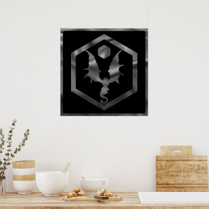 Affiche Dragon RPG   Imaginaire Tabletop Retro PnP Jeu Dic