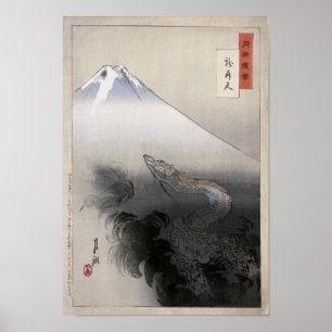 Affiche Dragon se lève au ciel Ogata Gekko Art
