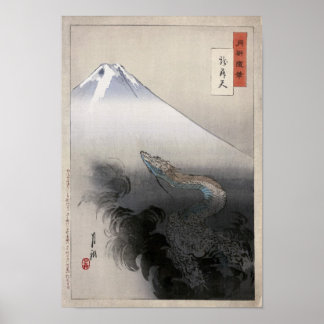 Affiche Dragon se lève au ciel Ogata Gekko Art