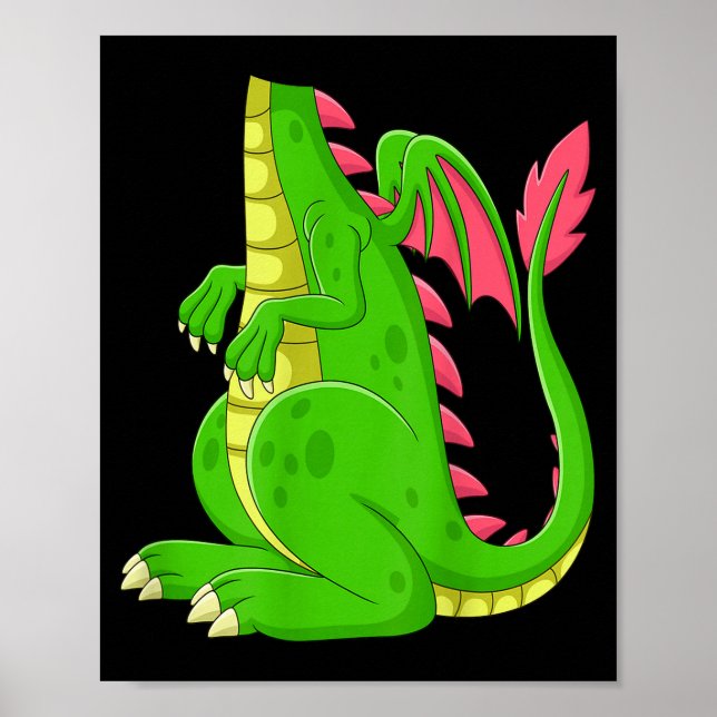 Affiche Dragon Shirt Adult Men Women Kids Green Dragon Cos (Devant)