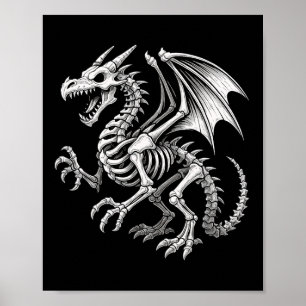 Affiche Dragon Squelette Halloween Imaginaires Garçons Fil