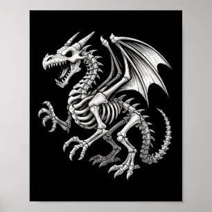 Affiche Dragon Squelette Halloween Imaginaires Garçons Fil