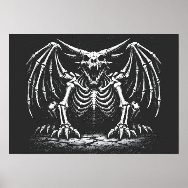 Affiche Dragon squelette par BurnsInHell (Devant)