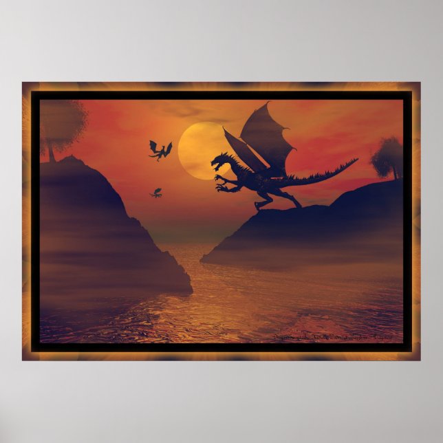 Affiche Dragon Sunset Par Michelle Wilder (Devant)