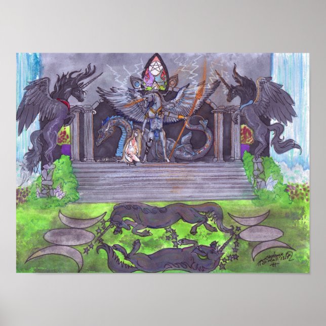 Affiche Dragon Unicorn Temple Girl Baby Spell (Devant)