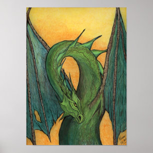 Affiche Dragon vert