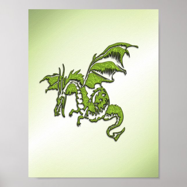 Affiche Dragon Volant Vert  (Devant)