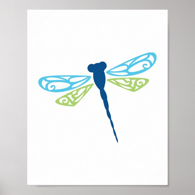 Affiche Dragonfly bleu et vert (Devant)