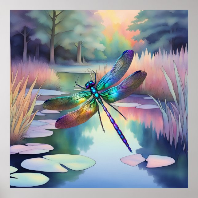 Affiche Dragonfly By the Pond (Devant)