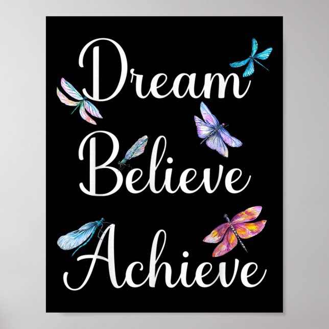 Affiche Dragonfly Cote Dream Croire Atteindre Motivationne (Devant)